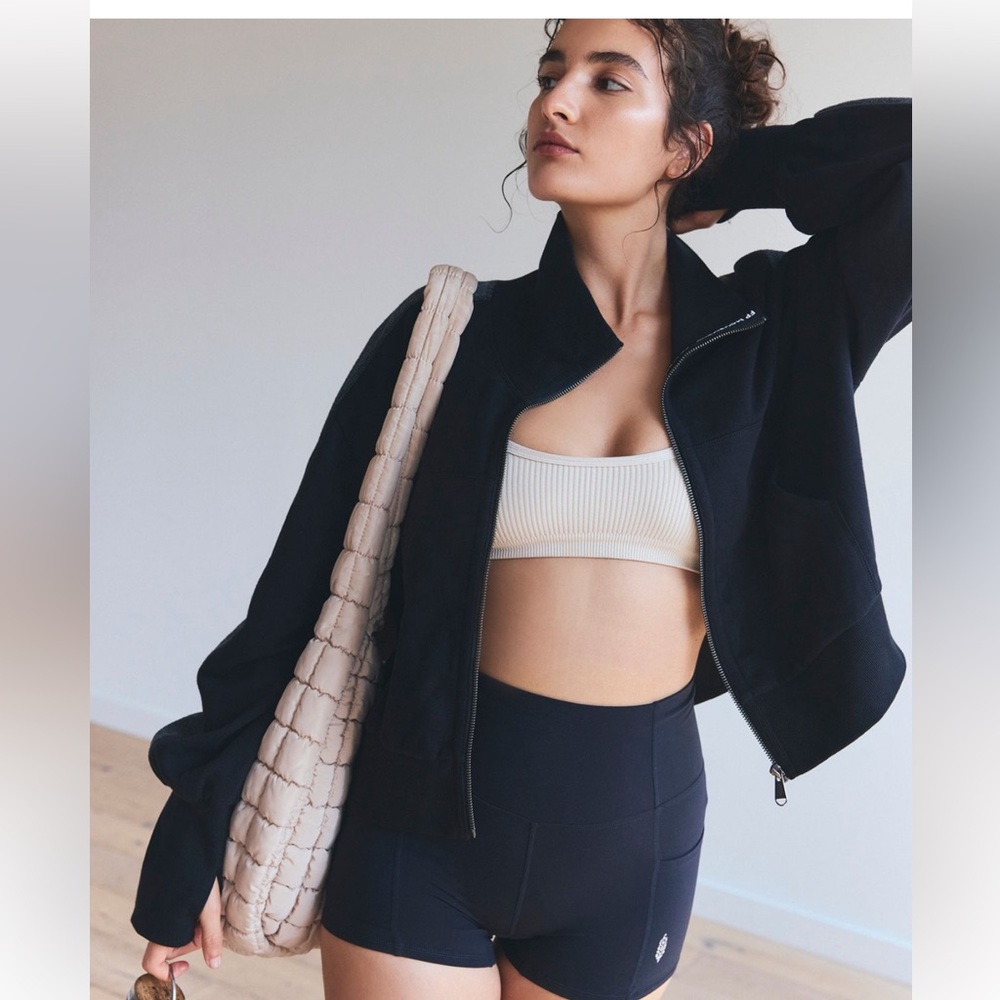 NWT FP Free People Movement High Jump full Zip Up Jacket cropped oversized
